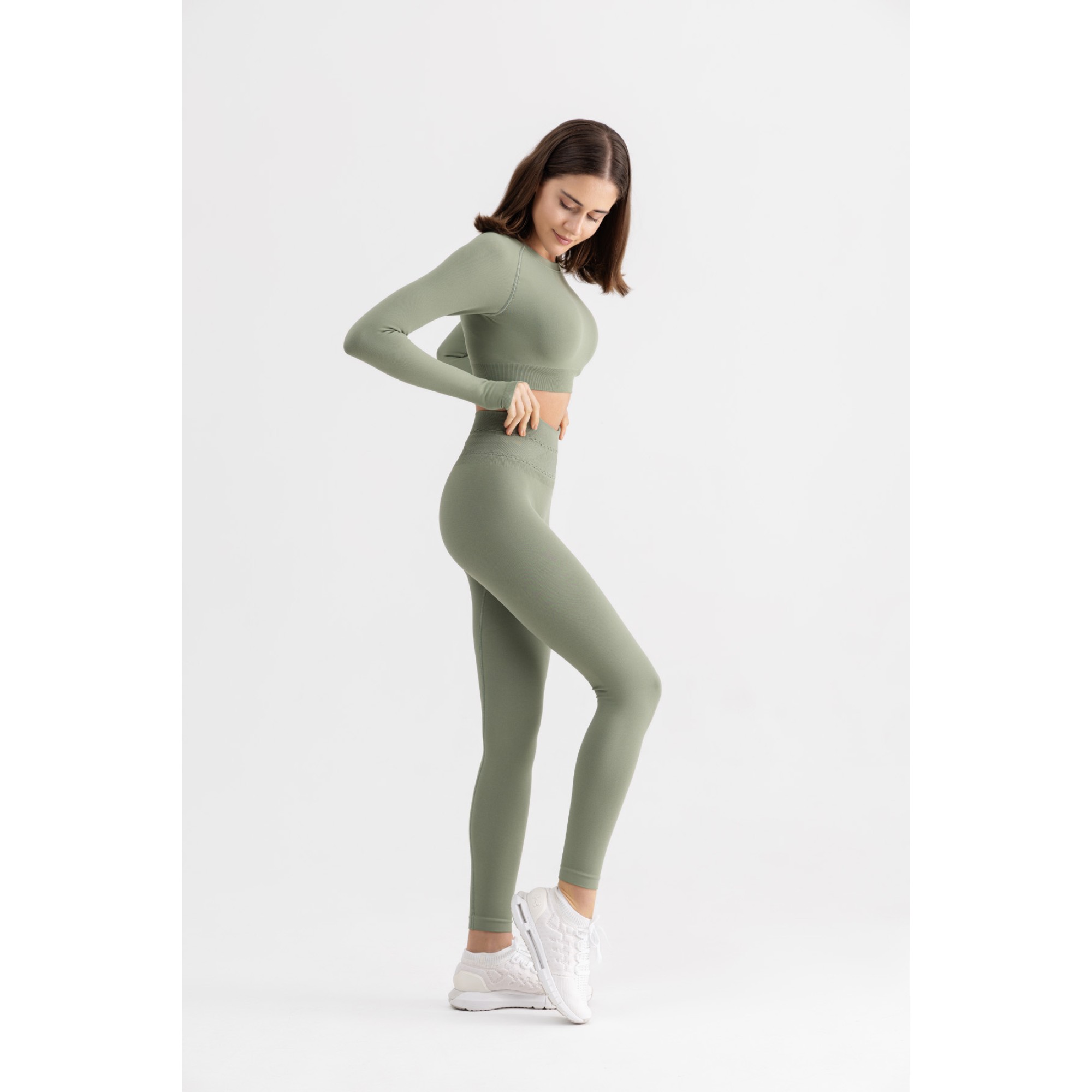 Momentum Yüksek Bel, Esnek Ve Toparlayıcı Spor Tayt-Yeşil