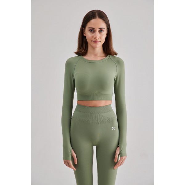 Momentum Crop Uzun Kol - Yeşil[STOCK:0]