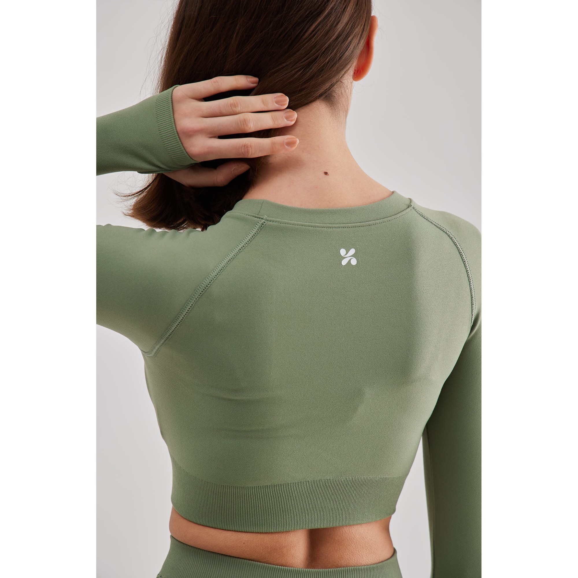 YoubeActive Kadın Kısa Kollu, Esnek Kumaş Crop Top Yeşil