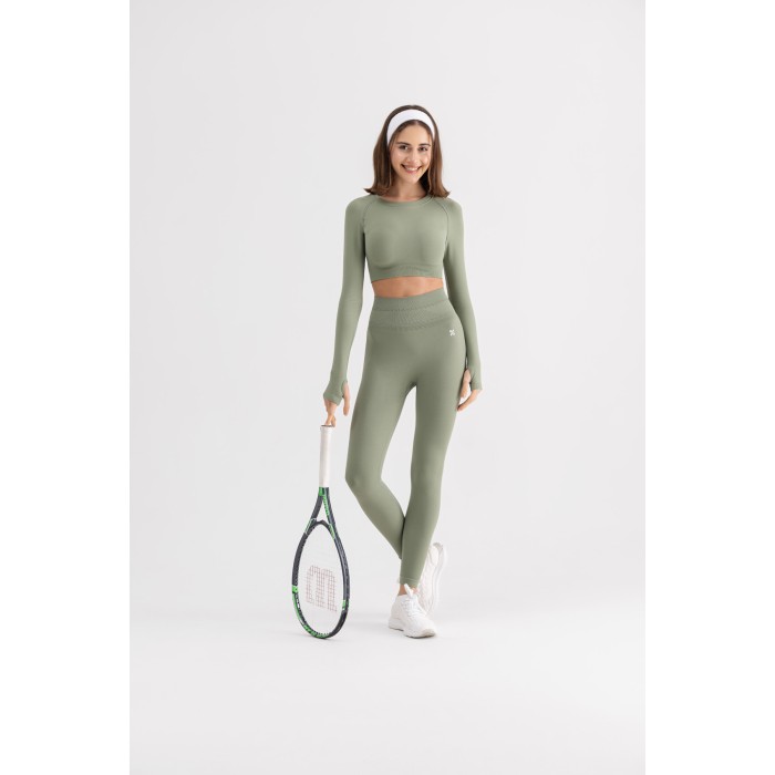 Momentum Crop Uzun Kol - Yeşil